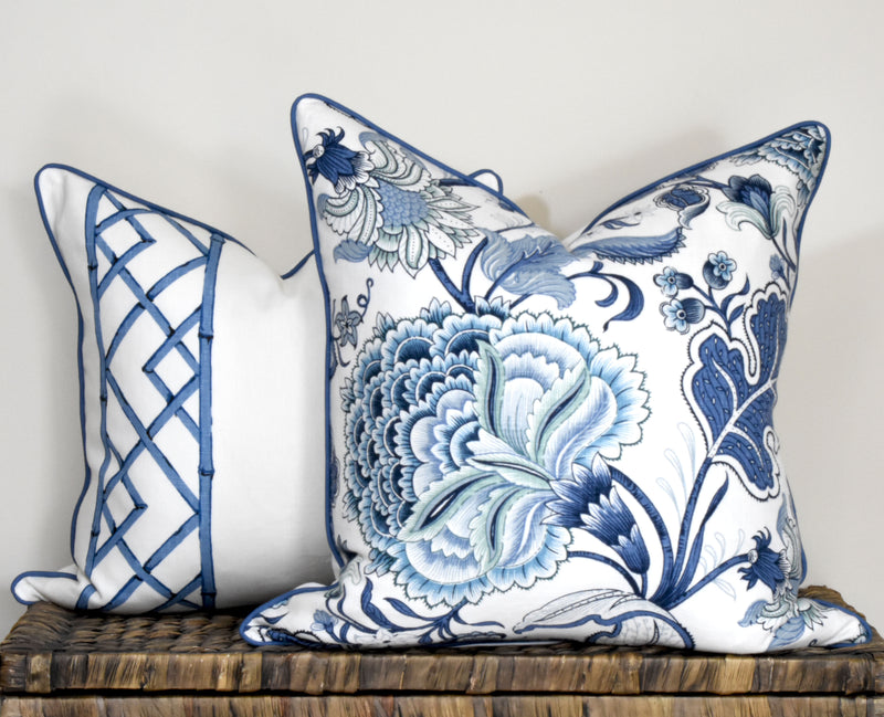 Blue and white hamptons style cushion