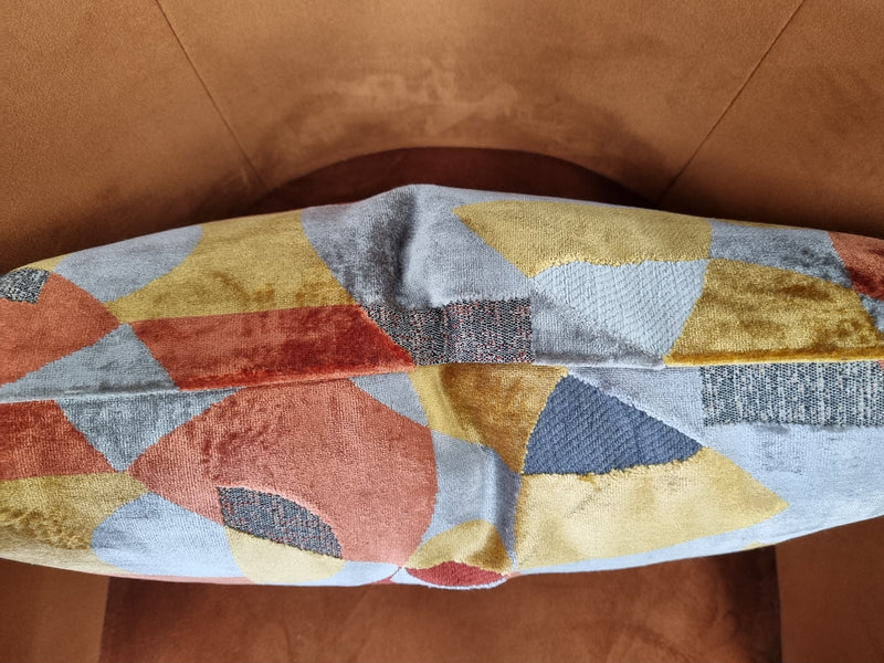 Picasso velvet pillow cover, colour spice, modern geometric velvet, abstract pattern, mid-century modern