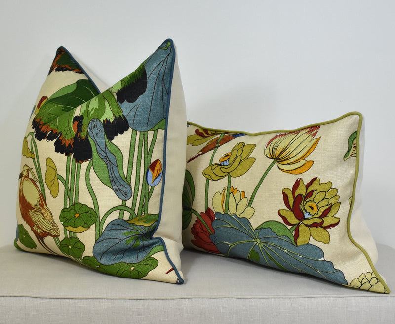 Corrigan Studio® Set Of 4 Floral/Leaf Green Embroidered Pillow Covers